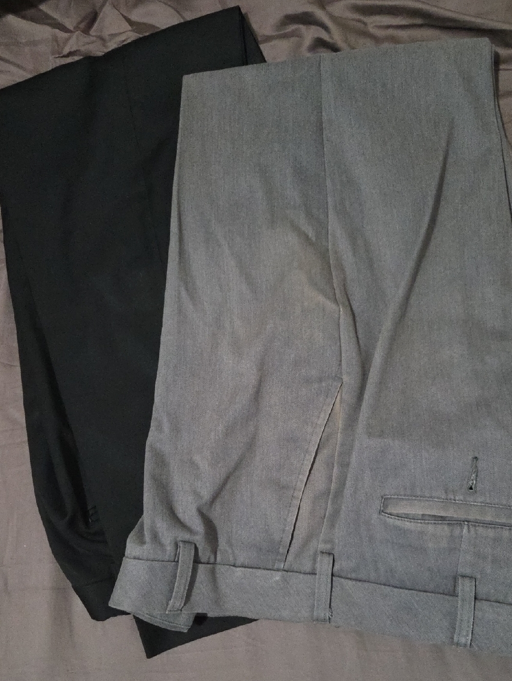 Apt. 9 - 2 Pairs 33x32 Classic Mens Dress Pants - Black & Gray